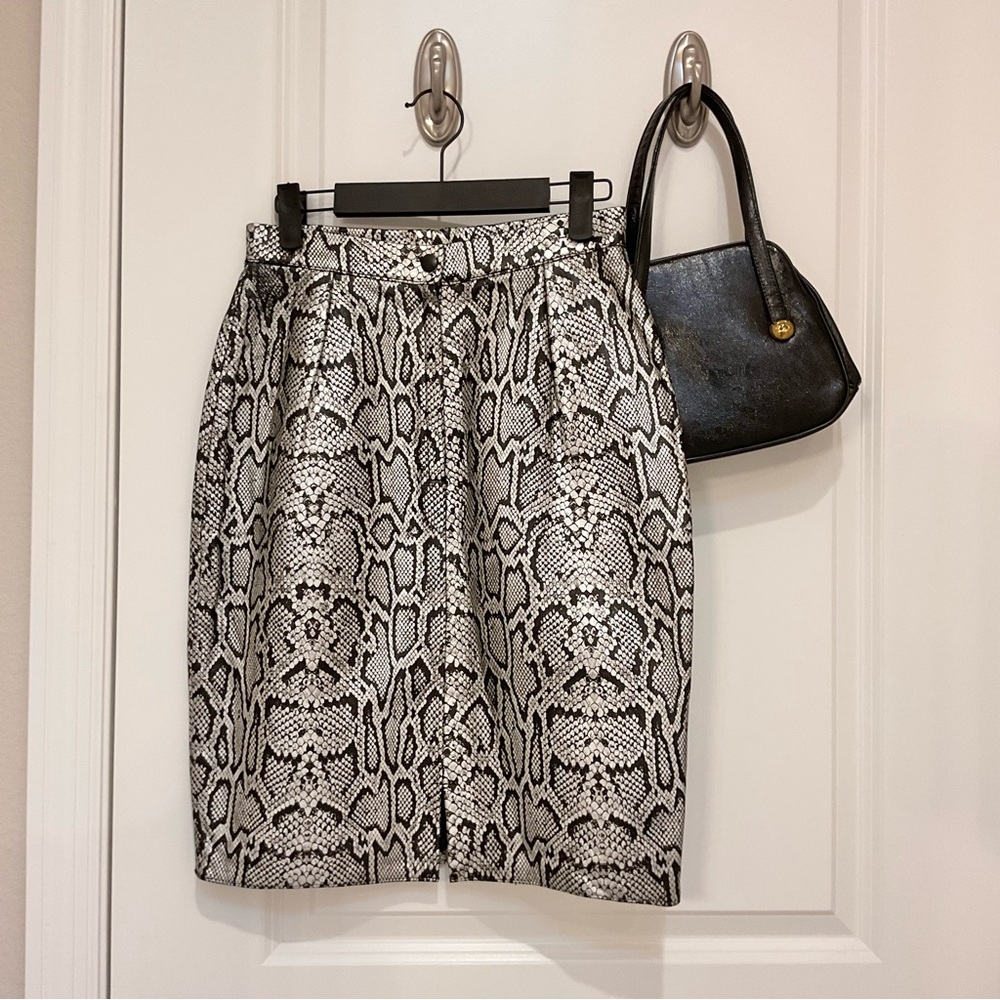 Vintage Karen Kane Leather Snakeprint Pencil Skirt Size S, EUC - Picture 3 of 5